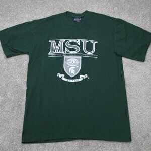 VTG Michigan State Alumni Shirt Mens Large Green JANSPORT Single Stitch S/S